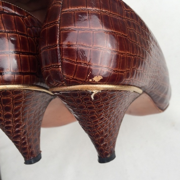 Jack Rogers Snakeskin Brown Pumps - Picture 3 of 5